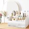 Makeup Organizer with Drawers, Cosmetic Storage for Dresser Vanity and Bathroom Countertop, Beauty Holder for Lipstick Brush, Skincare Organizer for Vanity, Cosmetic Display Case (White-2P)